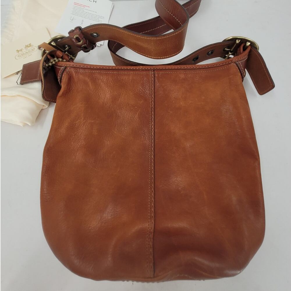 Coach Bleecker Saddle Leather Tattersall Bucket Shoulder Bag 11422 w/Dust Bag - Picture 5 of 15